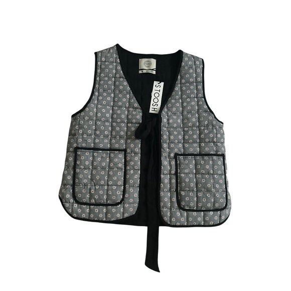 STOOSH Daisy Print Quilted Bow Vest Size Medium NEW NWT - Picture 7 of 8